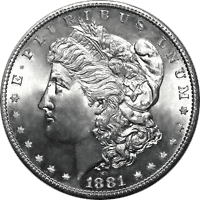 1881 S Morgan Silver Dollar — MS65