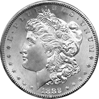 1882 CC Morgan Silver Dollar — MS65