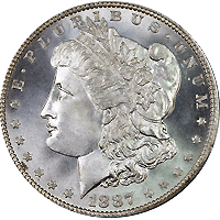 1887 O Morgan Silver Dollar