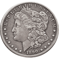 1890 O Morgan Silver Dollar