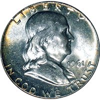 1961 D Ben Franklin Half Dollar