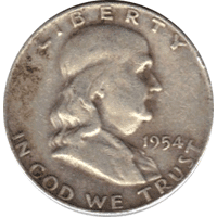 1954 Ben Franklin Half Dollar