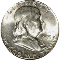 1955 Ben Franklin Half Dollar