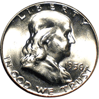 1956 Ben Franklin Half Dollar